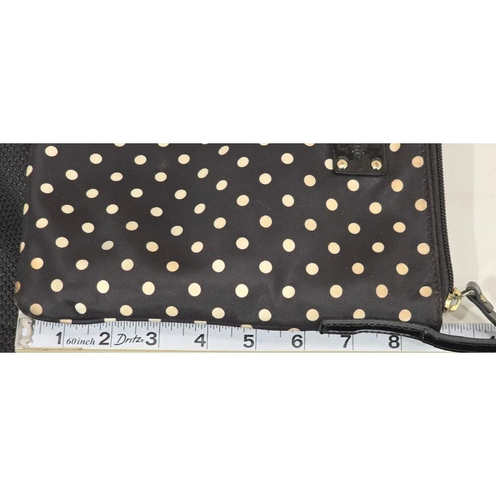 Vintage Y2K Kate Spade Polka Dot Crossbody Small Black Bag Patent Leather Strap - Picture 11 of 13